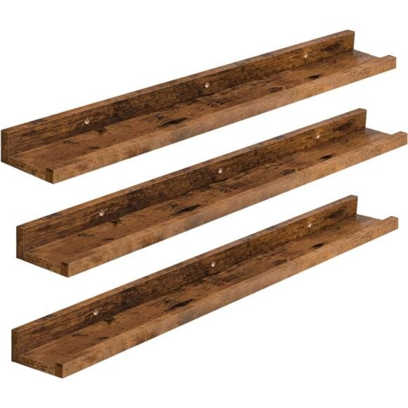 Floating Shelves, Wall Shelf Set of 3, 35.4 Inches Hanging Shelf - Picture 1 of 7